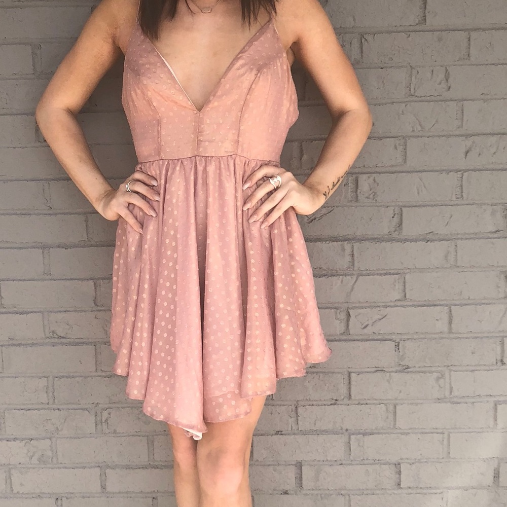 Pink polka dot dress